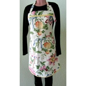 Women BIB APRON Pumpkin 2 sizes Chef Pocket Handmade Cotton